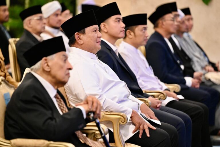 Presiden Prabowo Subianto menghadiri acara Peringatan Nuzulul Qur’an Tingkat Kenegaraan Tahun 1447 H/2026 M di Istana Negara, Jakarta, pada Selasa, 10 Maret 2026.