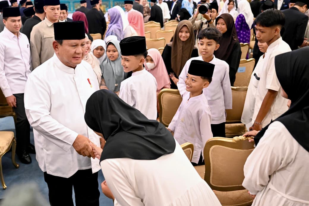 Presiden Prabowo Subianto menghadiri acara Peringatan Nuzulul Qur’an Tingkat Kenegaraan Tahun 1447 H/2026 M di Istana Negara, Jakarta, pada Selasa, 10 Maret 2026. 