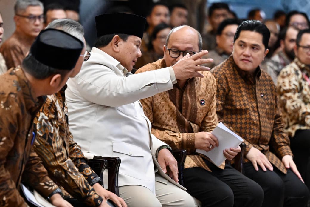 Presiden Prabowo menghadiri acara tasyakuran Hari Ulang Tahun (HUT) ke-1 Danantara Indonesia yang digelar di Wisma Danantara pada Rabu, 11 Maret 2026.