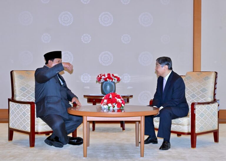 Presiden Republik Indonesia Prabowo Subianto melakukan kunjungan kehormatan kepada Kaisar Jepang Naruhito di Istana Kekaisaran Jepang, Tokyo, pada Senin, 30 Maret 2026.