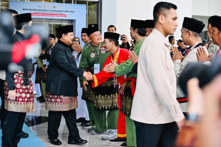 Presiden Prabowo menghadiri Musyawarah Nasional (Munas) XVI Ikatan Pencak Silat Indonesia (IPSI) Masa Bakti 2026–2030 di Jakarta International Convention Center (JICC), Jakarta, pada Sabtu, 11 April 2026.
