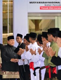 Presiden Prabowo menghadiri Musyawarah Nasional (Munas) XVI Ikatan Pencak Silat Indonesia Masa Bakti 2026–2030 di Jakarta International Convention Center (JICC), Jakarta, pada Sabtu, 11 April 2026.