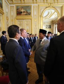 Presiden Republik Indonesia Prabowo Subianto dan Presiden Republik Prancis Emmanuel Macron menghadiri menghadiri eluncuran dewan bisnis tingkat tinggi tersebut dilakukan pada 28 Mei 2026.