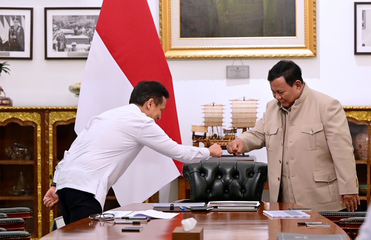 Presiden Prabowo Subianto menerima Menteri Kesehatan Budi Gunadi Sadikin di Istana Merdeka, Jakarta, pada Selasa, 9 Juni 2026.