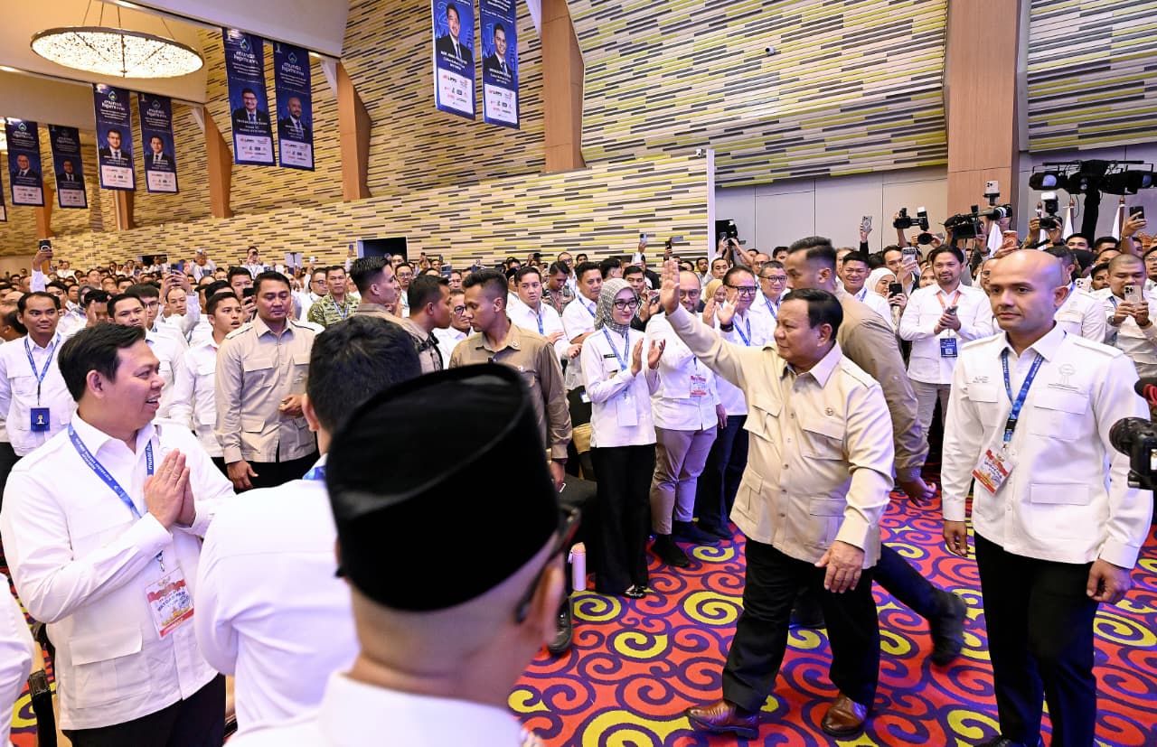 Presiden Prabowo menghadiri pembukaan Musyawarah Nasional (Munas) XVIII Himpunan Pengusaha Muda Indonesia (HIPMI) di Kota Bandar Lampung, Provinsi Lampung, pada Rabu, 10 Juni 2026.