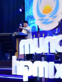 Presiden Prabowo Subianto memberikan sambutan pada pembukaan Musyawarah Nasional (Munas) XVIII Himpunan Pengusaha Muda Indonesia (HIPMI) di Bandar Lampung, Provinsi Lampung, Rabu, 10 Juni 2026.