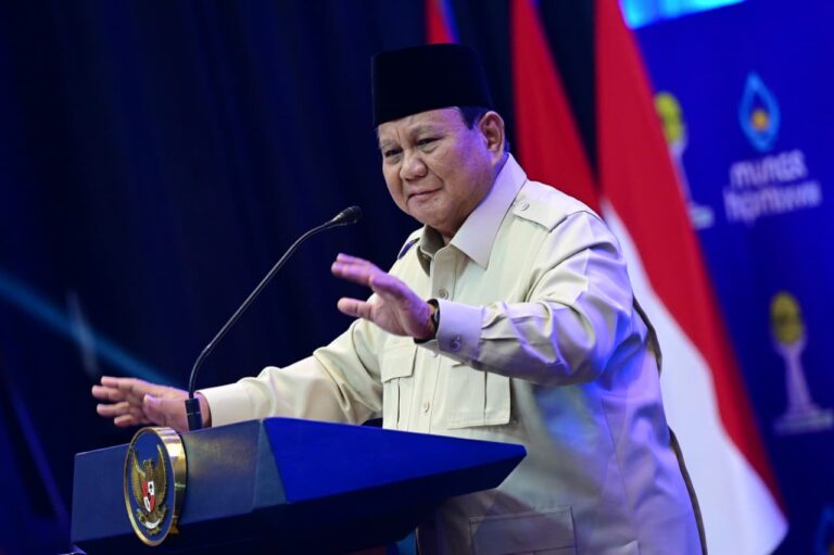 Presiden Prabowo memberikan sambutan pada pembukaan Musyawarah Nasional (Munas) XVIII Himpunan Pengusaha Muda Indonesia (HIPMI) di Kota Bandar Lampung, Provinsi Lampung, pada Rabu, 10 Juni 2026.