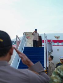Presiden Prabowo Subianto bertolak menuju Provinsi Gorontalo dalam rangka kunjungan kerja pada Rabu, 24 Juni 2026.