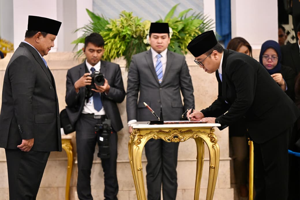 Presiden Prabowo Subianto melantik Gubernur dan Wakil Gubernur Universitas Republik Indonesia di Istana Negara, Jakarta, pada Rabu, 22 Juli 2026.