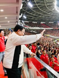Presiden Prabowo Subianto menyaksikan langsung perjuangan Tim Nasional Indonesia mencetak sejarah dengan menjuarai edisi perdana FIFA ASEAN Cup 2026 di Stadion Utama Gelora Bung Karno (SUGBK), Jakarta, pada Senin malam, 5 Oktober 2026.